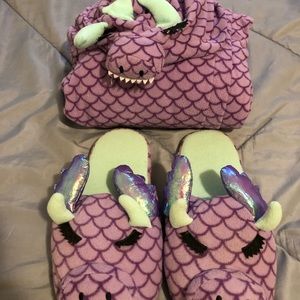 Dragon onesie pj &slippers